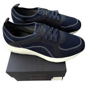 Good Man Shoes GMT Knit Trainer Sky Captain Blue Made Italy - Men Size 11 - $298